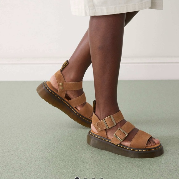 DR.MARTEN Gryphon Savannah Tan Leather Sandals - Picture 4 of 5